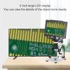 1600X Magnification 12MP 1080P Microscope with Extra Long Stand, Adjustable Brightness LED Lights, 9 inch LCD Display for Plants Rocks Circuit Boards Observation view 2