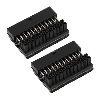2 Pcs ATX 24 Pin 90 Degree Adapter, Motherboard 24Pin Female to 24pin Male Right Angle Extension Connector for Desktop PC Power Supply, Solid Pins, Prevents Accidental Damage