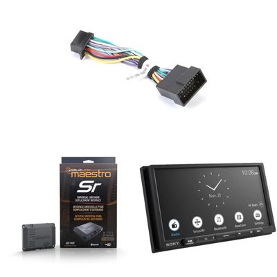 Sony XAV-AX3700 17.6 cm (6.95) Digital Multimedia Receiver Compatible with Apple Carplay, Universal Radio Replacement Interface & Maestro Installation T-Harness for Select Sony Car Radios
