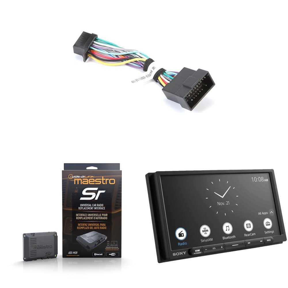 Sony XAV-AX3700 17.6 cm (6.95) Digital Multimedia Receiver Compatible with Apple Carplay, Universal Radio Replacement Interface & Maestro Installation T-Harness for Select Sony Car Radios