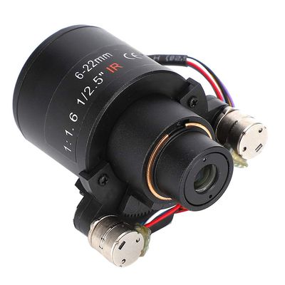6-22mm Motorized Zoom Lens, 5MP Camera Lens, M14 Mount, Aluminium Alloy Motorized Zoom Lens for Security Camera