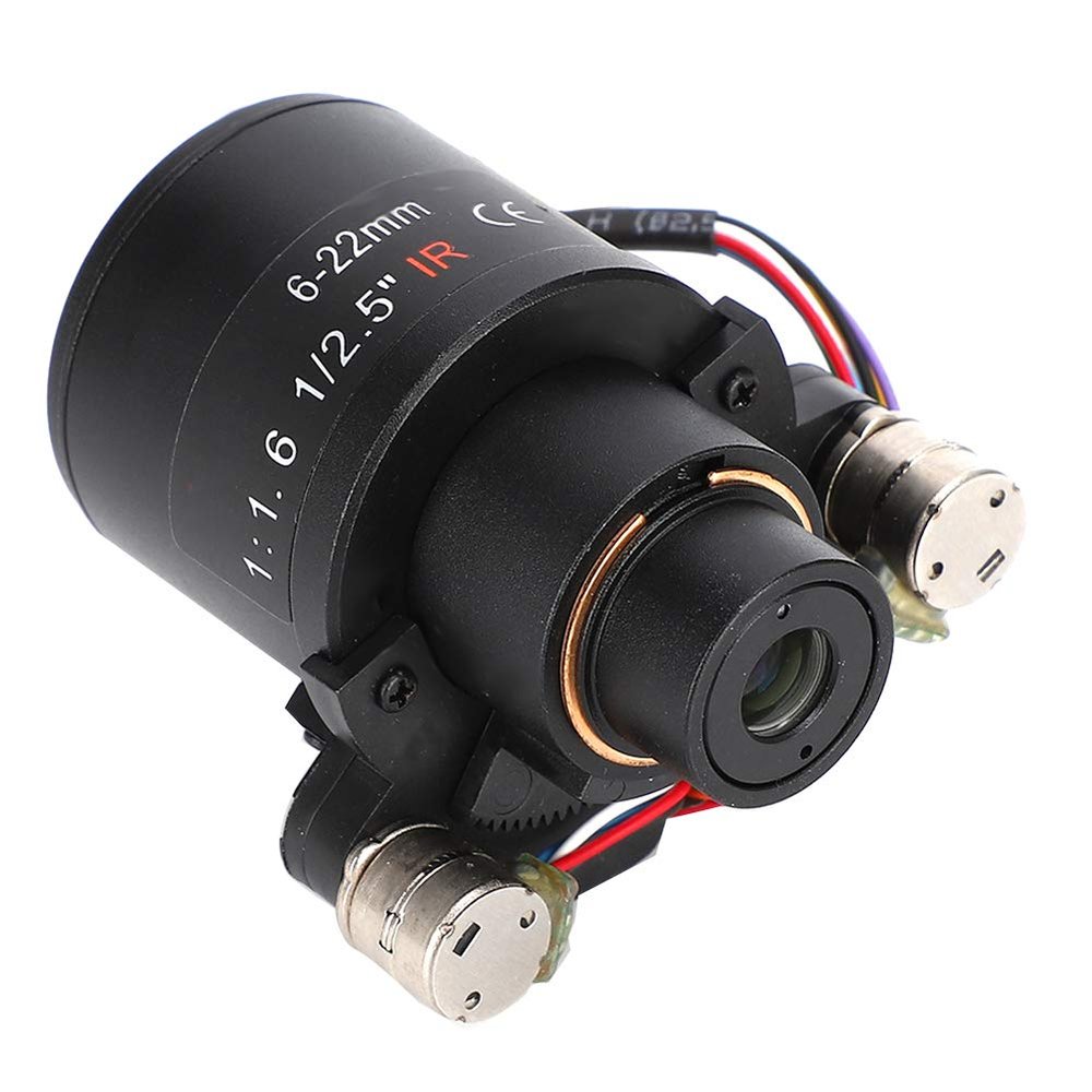 6-22mm Motorized Zoom Lens, 5MP Camera Lens, M14 Mount, Aluminium Alloy Motorized Zoom Lens for Security Camera