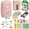 Bundle with Compatible Fuji Mini Link 3 Smartphone Printer Clay White + Fuji Film Value Pack 20 Sheets Accessories Bundle with Album + 5 Plastic Desk Frames + Paper & Sticker Frames (Rose Pink) view 1