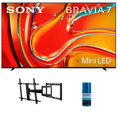Sony K65XR70 65 Inch 4K Bravia LCD Mini LED Full Array HDR Google TV with a Walts TV Large/Extra Large Full Motion Mount for 43"-90" Compatible TV's and Walts HDTV Screen Cleaner Kit (2024)