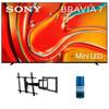 Sony K65XR70 65 Inch 4K Bravia LCD Mini LED Full Array HDR Google TV with a Walts TV Large/Extra Large Full Motion Mount for 43"-90" Compatible TV's and Walts HDTV Screen Cleaner Kit (2024) view 1