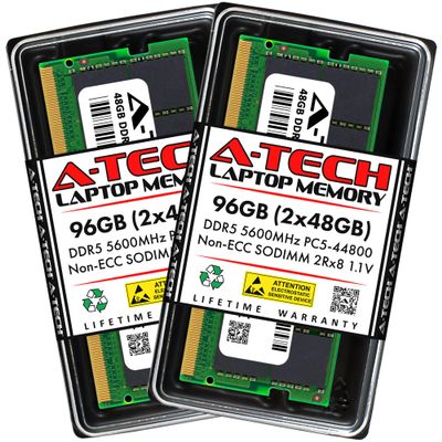 A-Tech 96GB Kit (2x48GB) RAM for ASUS NUC 13 Extreme Mini PC | DDR5 5600MHz PC5-44800 SODIMM 2Rx8 1.1V 262-Pin Non-ECC SO-DIMM Memory Upgrade