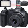 Canon EOS R7 Mirrorless Camera w/Canon RF-S 18-45mm f/4.5-6.3 is STM Lens + LED Video Light + Camera Case + 64GB Memory (13pc Bundle) (Renewed) view 1