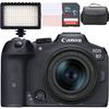 Canon EOS R7 Mirrorless Camera w/Canon RF 24-50mm f/4.5-6.3 is STM Lens + LED Video Light + Camera Case + 64GB Memory (13pc Bundle) (Renewed) view 1