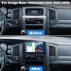 2+32G Android 13 Double Din Car Stereo GPS Navigation Compatible with RAM 1500 2500 3500 Truck 2003-05 with Wireless CarPlay Android Auto 9" Touch Screen Car Radio Audio Receiver + Camera,Microphone view 2