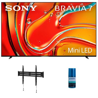 Sony K65XR70 65 Inch 4K Bravia LCD Mini LED Full Array HDR Google TV with a Walts TV FIXED-MOUNT-43-90 TV Mount for 43"-90" Compatible TVs and Walts HDTV Screen Cleaner Kit (2024)
