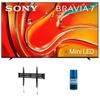 Sony K65XR70 65 Inch 4K Bravia LCD Mini LED Full Array HDR Google TV with a Walts TV FIXED-MOUNT-43-90 TV Mount for 43"-90" Compatible TVs and Walts HDTV Screen Cleaner Kit (2024) view 1