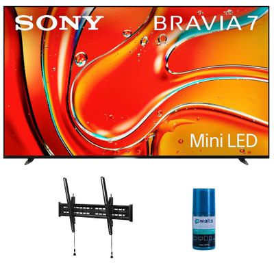 Sony K65XR70 65 Inch 4K Bravia LCD Mini LED Full Array HDR Google TV with a Walts TV Large/Extra Large Tilt Mount for 43"-90" Compatible TV's and Walts HDTV Screen Cleaner Kit (2024)