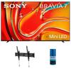Sony K65XR70 65 Inch 4K Bravia LCD Mini LED Full Array HDR Google TV with a Walts TV Large/Extra Large Tilt Mount for 43"-90" Compatible TV's and Walts HDTV Screen Cleaner Kit (2024) view 1