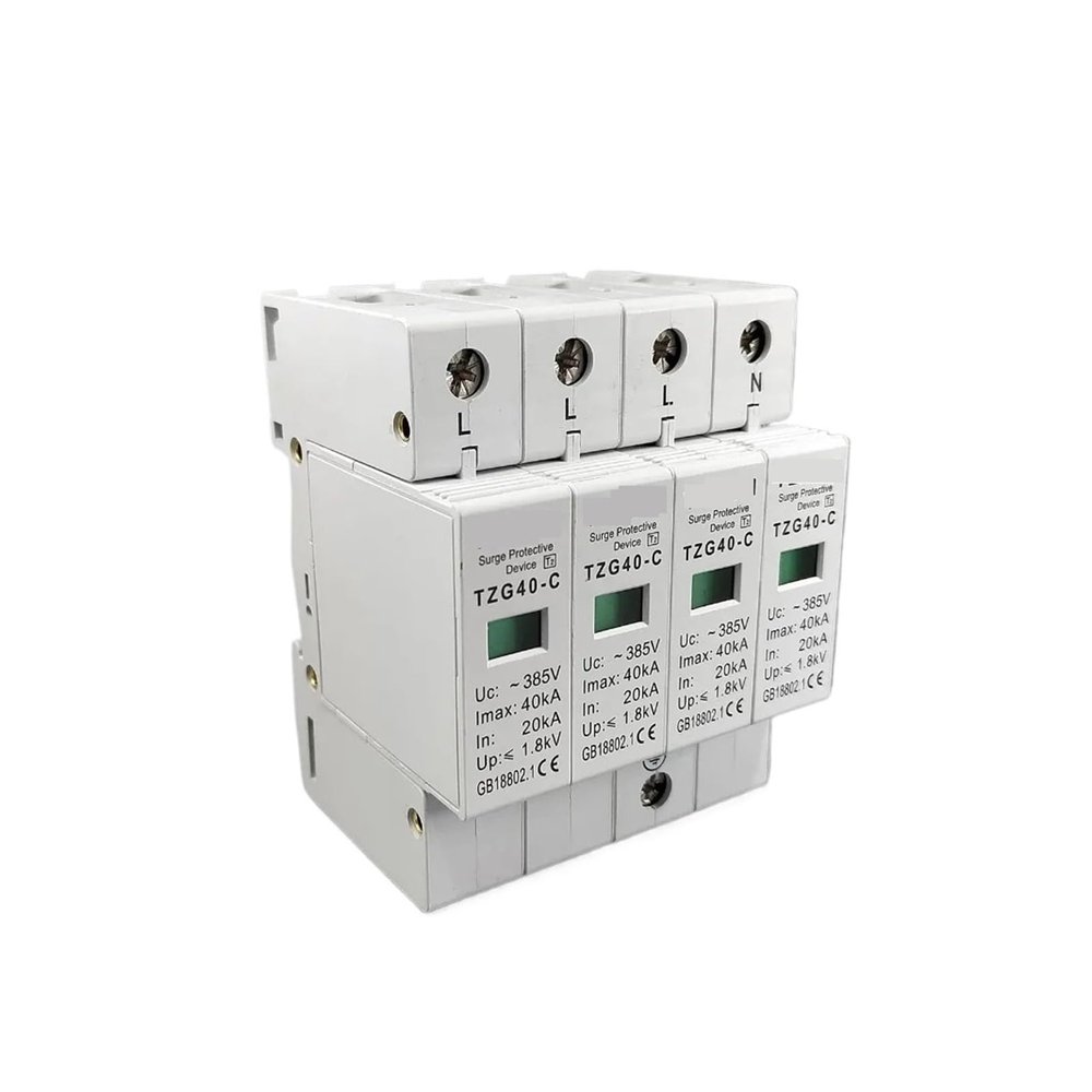 Boartechs Voltage Surge Arrester Device AC-SPD 3P+N 20KA~40KA C ~385VAC House Surge Protector Protection Protective Low-Voltage Arrester Device