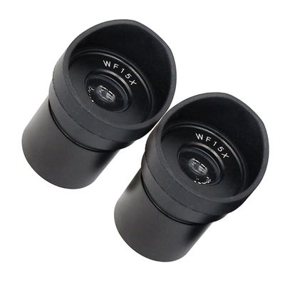 Microscope Accessories Kit Microscope Eyepieces 1 Pair WF10X/WF15X/WF20X Eyepieces Wide Field View Optical Lens Mounting 30mm 30.5mm for Stereo Microscope w/Rubber Eye Cups(WF15-15-30x2)