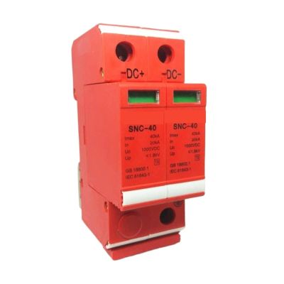 Boartechs Voltage Surge Arrester Device SPD DC 500V 800V 1000V 2P DC1000V 20KA~40KA Low-Voltage Arrester House din Rail 2 Poles Protector Surge Protective Device(800V)