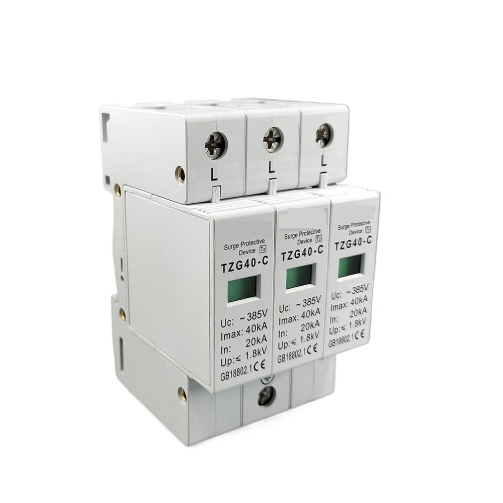 Boartechs Voltage Surge Arrester Device AC-SPD 3P 20KA~40KA C ~385VAC House Surge Protector Protective Low-Voltage Arrester Device