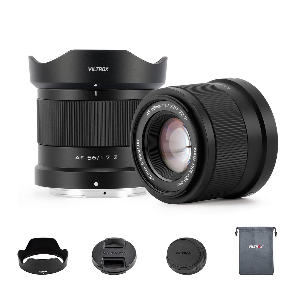 VILTROX 56mm F1.7 SLR Camera Lens Z-Mount AF APS-C Large Aperture Wide-Angle Auto Focus Format Portrait Lens for Nikon Z5 Z50 Z6 Z6II Z7 Z7II ZFC Z30 Z9 Z8 ZF