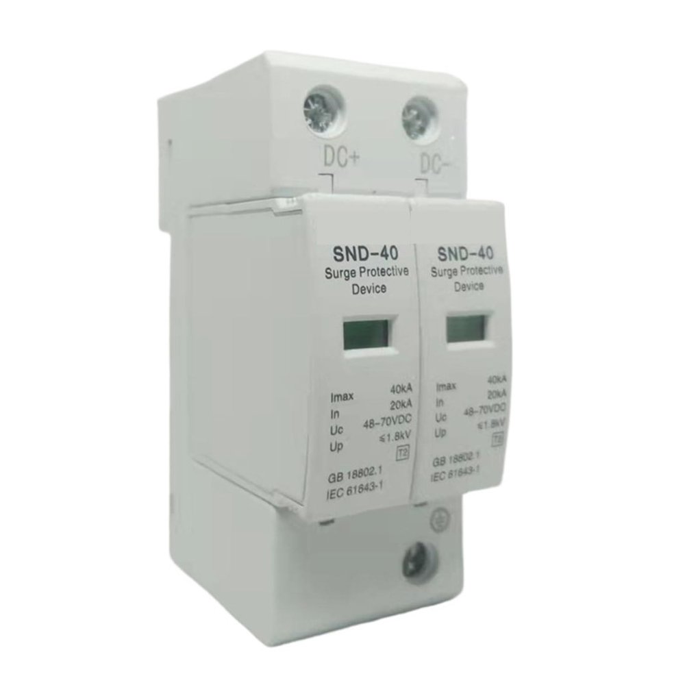 Boartechs Voltage Surge Arrester Device 2P DC Surge Protector SPD 20KA-40KA DC 12V 24V 48V 60V 70V 110V 220V Power Supply Surge Protective Device Surge Arrester(48-70V)