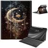 Keyboard Case for iPad Pro 12.9 inch 6th Generation 2022,for iPad Pro 12.9" 5th Gen 2021/4th Gen 2020 Case with Keyboard & Pencil Holder,Clear Rotate Stand for iPad 12.9 Pro Case,Moon Smile Face view 1