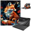 AIRWEE Keyboard Case for iPad Pro 12.9 inch 6th Generation 2022,for iPad Pro 12.9" 5th Gen 2021/4th Gen 2020 Case with Keyboard & Pencil Holder,Clear Rotate Stand for iPad 12.9 Pro Case,Cute Fox view 1