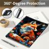 AIRWEE Keyboard Case for iPad Pro 12.9 inch 6th Generation 2022,for iPad Pro 12.9" 5th Gen 2021/4th Gen 2020 Case with Keyboard & Pencil Holder,Clear Rotate Stand for iPad 12.9 Pro Case,Cute Fox view 4