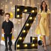 Pooqla 4 FT Marquee Light Up Letters, Black Marquee Letter Lights 4 Feet Tall for Birthday Decoration, Big Mosaic Letters Sign for Balloons Party Anniversary Wedding Decorations, Giant Warm White Z view 1
