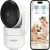 AMOROM 2K Pan-Tilt Indoor Security Camera, 360 Pet/Dog Monitoring, Motion Tracking, Night Vision, 2-Way Audio, Motion Alerts, Compatible with Alexa & Google Assistant (2.4GHz & 5GHz) view 1
