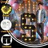 Pooqla 4FT Marquee Light Up Letters, Black Large Letter W Party Decorations view 2