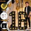 Pooqla 4 FT Light Up Marquee Numbers, Black Marquee Number Lights 4 Feet Tall for 3rd 13th 30th Birthday, Giant Letter Big Mosaic Numbers for Balloons Party Anniversary Wedding Decorations, Number 3 view 2