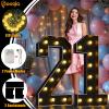 Pooqla 4 FT Light Up Marquee Numbers, Black Marquee Number Lights 4 Feet Tall for 8th 18th 80th Birthday, Giant Letter Big Mosaic Numbers for Balloons Party Anniversary Wedding Decorations, Number 8 view 2