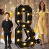 Pooqla 4 FT Marquee Light Up Letters, Black Marquee Letter Lights 4 Feet Tall for Birthday Decoration, Big Mosaic Letters Sign for Balloons Party Anniversary Wedding Decorations, Giant Warm White & view 1