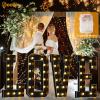 Pooqla 4 FT Marquee Light Up Letters, Black Letter Lights 4 Feet Tall, Giant Sign Big Mosaic for Balloons Birthday Party Anniversary Wedding Decorations, Warm White G view 3