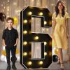 Pooqla 4 FT Light Up Marquee Numbers, Black Marquee Number Lights 4 Feet Tall for 6th 16th 60th Birthday, Giant Letter Big Mosaic Numbers for Balloons Party Anniversary Wedding Decorations, Number 6 view 1