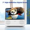 ROADOM 9.8" Portable DVD Player with Screen, 7'' HD 1024*600 Digital Screen, 4000 mAh Rechargeable, Hi-Fi Stereo Sound, Remote Control, Sync TV,Resume Playback, DVD/CD/Bluetooth/USB/Line/Timer/Repeat view 3