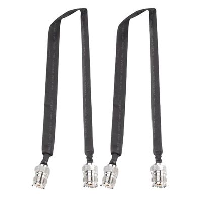 2PCS Door Window Pass Through Flat Coaxial Cable SO239 UHF Female to UHF Female 40cm/15.75inch