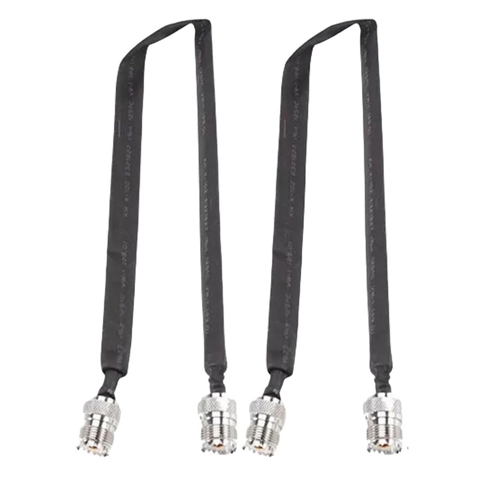 2PCS Door Window Pass Through Flat Coaxial Cable SO239 UHF Female to UHF Female 40cm/15.75inch