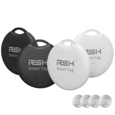 RSH Air Tracker Tag 4 Pack Luggage Tracker Smart Tag Works with Apple Find My, Bluetooth Key Finder Locator for Bags,Wallet Tracker,Item Finder Tag Locate or Tracking for Keys(iOS only)