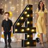 Pooqla 4FT Marquee Light Up Numbers 4 for 4th 40th Birthday Decorations view 1