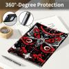 AIRWEE Keyboard Case for iPad Pro 12.9 inch 6th Generation 2022,for iPad Pro 12.9" 5th Gen 2021/4th Gen 2020 Case with Keyboard & Pencil Holder,Clear Rotate Stand for iPad 12.9 Pro Case,Black and Red view 4