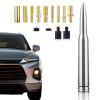 Chrome Antenna 50 Cal Car Truck Bullet Antenna Truck Accessories Universal Replacement for GMC Sierra 1500 Chevy Dodge Ram Silverado 1500 2500 3500 Ford F150 F250 F350 (Chrome) view 1