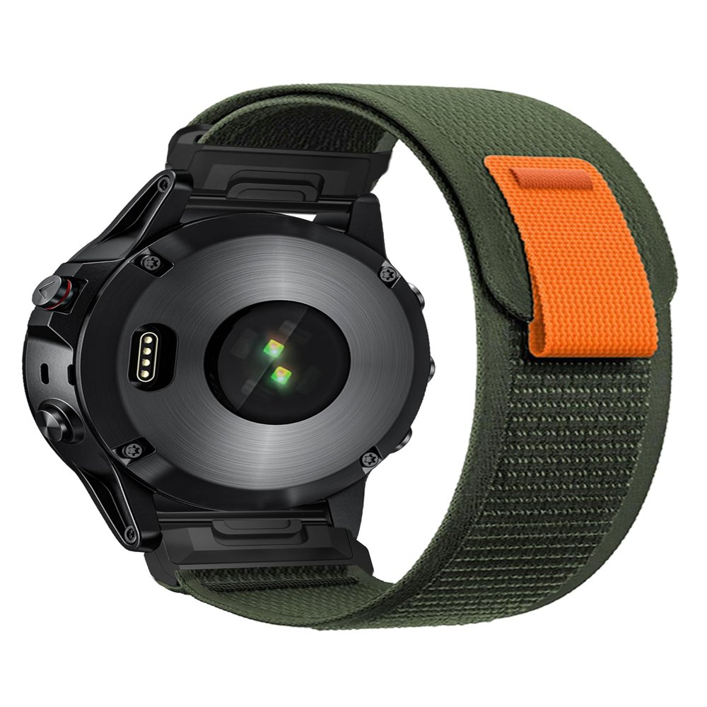 Sports-Band for Garmin Fenix 8 AMOLED-51mm/7X/Fenix 6X pro/Fenix 6X Sapphire/Fenix 5X /Fenix 5X plus/Fenix 3, 26mm Adjustable Nylon Loop Bands for Garmin Enduro/Tactix Delta/Descent Mk1 Mk2 Mk2i, Men Women, Breathable, Durable(ArmyGreen)