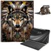 AIRWEE Keyboard Case for iPad Pro 12.9 inch 6th Generation 2022,for iPad Pro 12.9" 5th Gen 2021/4th Gen 2020 Case with Keyboard & Pencil Holder,Clear Rotate Stand for iPad 12.9 Pro Case,Indian Wolf view 1