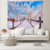 CHNYWORK 8x6ft Winter Park Backdrop Snowy Frozen Trees Wooden Fence Snowy Trails South Korea Winter Wonderland Background Asia Winter Holiday Party Decoration Photo Booth Studio Props Wallpaper view 3
