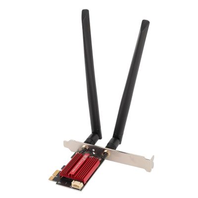 Wi Fi Card, Tri Band PCIE Wirelesss Adapter PC Wirelesss Network Card with 8DB Antenna, Bluetooth5.3, 5400Mbps Wirelesss Speed, Support for for for Openwrt