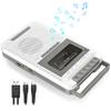 Cassette Player Recorder Converter,Record to Cassettes/USB/SD Card via Mic, Portable Cassette to MP3 Music via U Disk/SD Card or PC, Cassette Tape Player with Headphone Jack,Retractable Handle (White) view 1