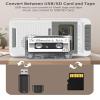 Cassette Player Recorder Converter,Record to Cassettes/USB/SD Card via Mic, Portable Cassette to MP3 Music via U Disk/SD Card or PC, Cassette Tape Player with Headphone Jack,Retractable Handle (White) view 3