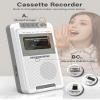 Cassette Player Recorder Converter,Record to Cassettes/USB/SD Card via Mic, Portable Cassette to MP3 Music via U Disk/SD Card or PC, Cassette Tape Player with Headphone Jack,Retractable Handle (White) view 4