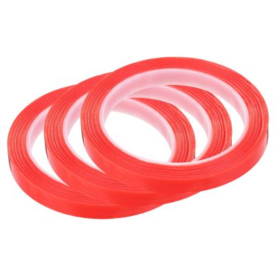 MECCANIXITY 3Pcs 10mm(3/8 inch) x 10m Phone Repair Adhesive Tape LCD Screen Repair Sticker Double Sided for Cell Phone Tablet Laptop Clear Red