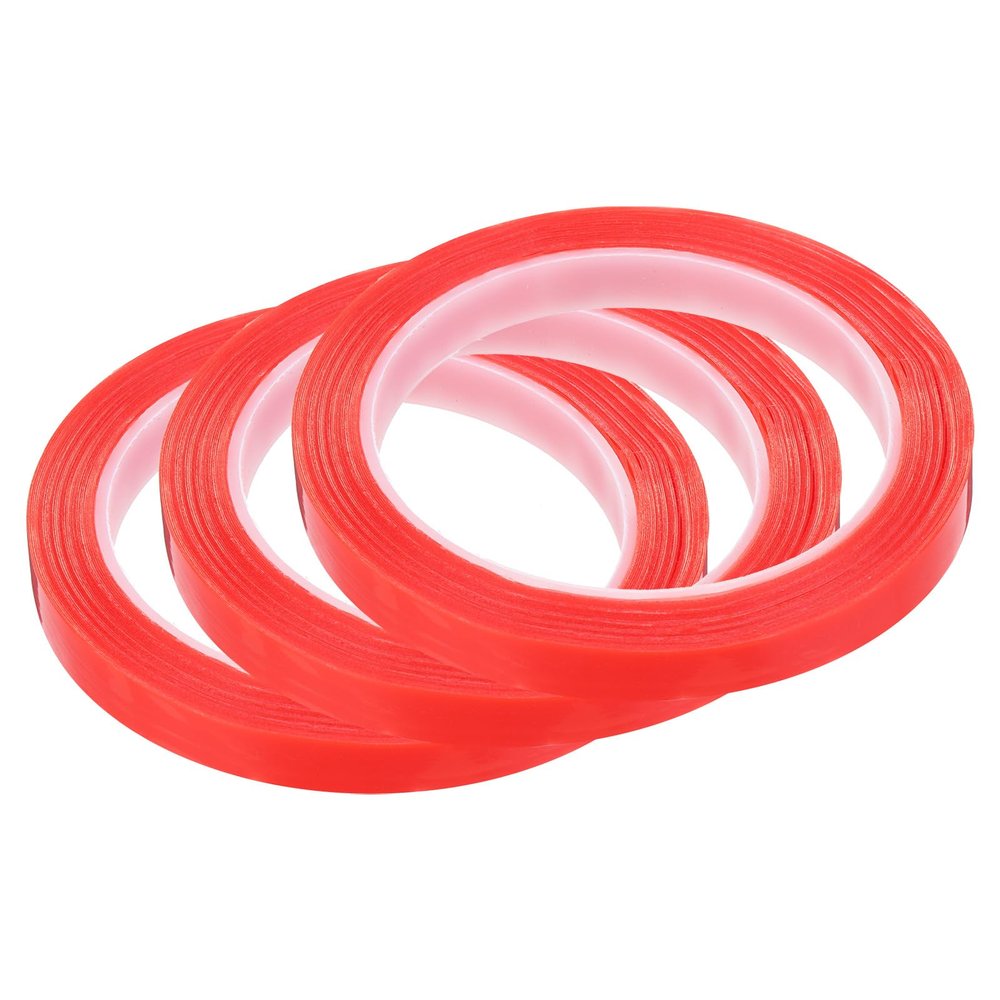 MECCANIXITY 3Pcs 10mm(3/8 inch) x 10m Phone Repair Adhesive Tape LCD Screen Repair Sticker Double Sided for Cell Phone Tablet Laptop Clear Red